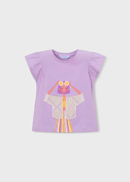 T-shirt con inserto in pizzo art.3007-81 MAYORAL