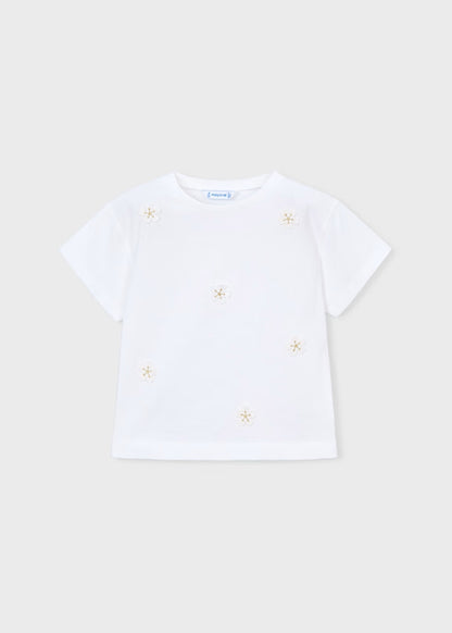 T-shirt con fiori applicati art.3013-10 MAYORAL