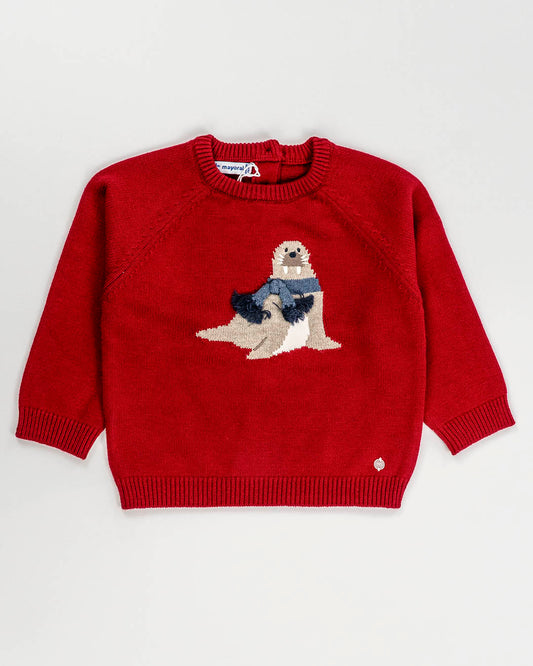 Maglione in misto lana con tricheco MAYORAL