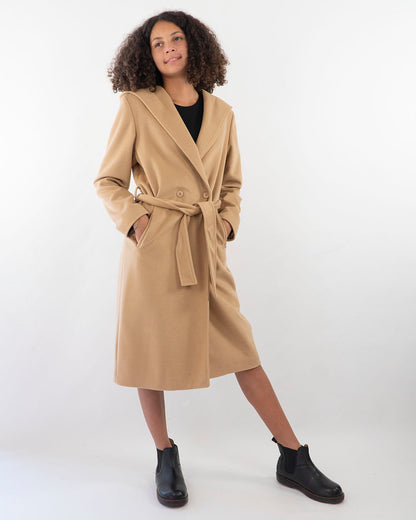 Cappotto in tessuto operato con cappuccio KOCCA