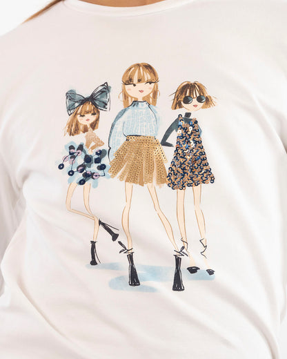 T-shirt manica lunga con bambine eleganti  MAYORAL