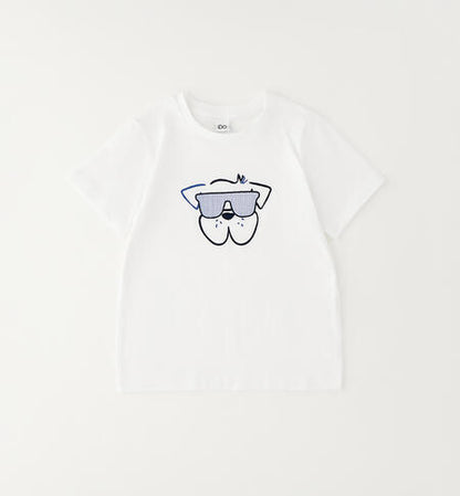 T-shirt manica corta con cane con occhiali I DO