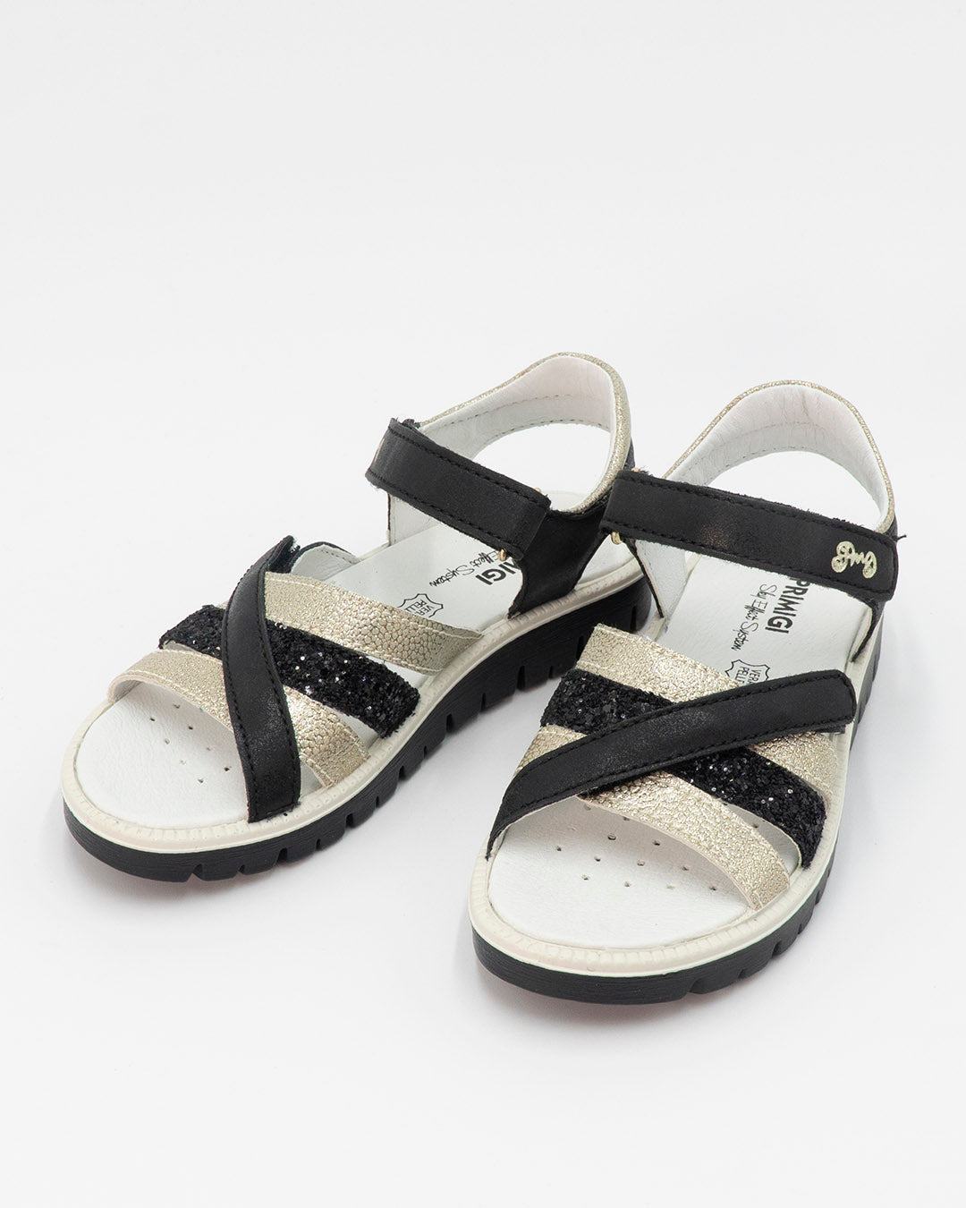 SAndalo con fasce glitterate e strappo