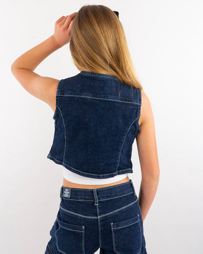 Gilet in jeans elasticizzato I DO