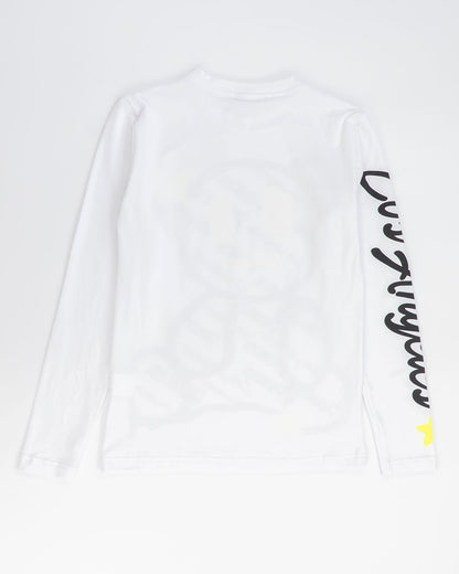T-shirt manica lunga stampa orsetto NEVER GIVE UP