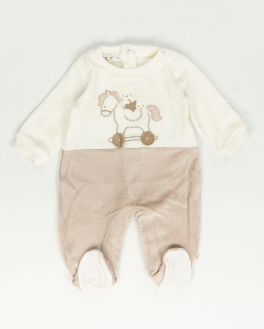 Tutina in ciniglia con cavallo a dondolo MELBY