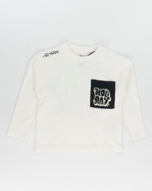 T-shirt oversize con taschino e stampa dietro I DO