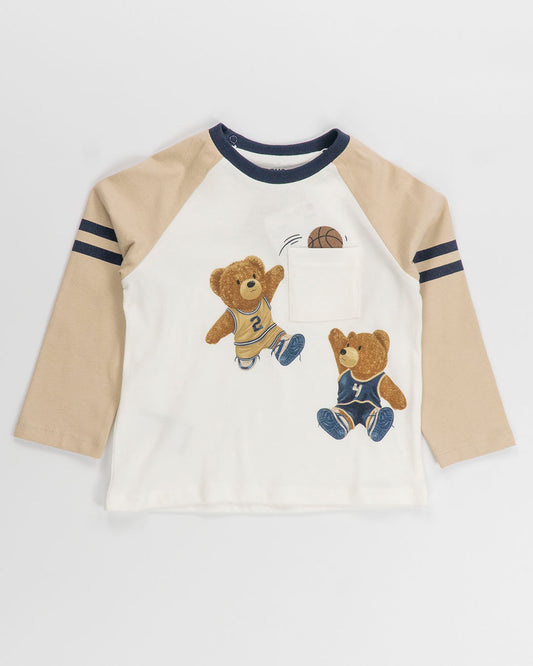 T-shirt manica lunga  con orsetti cestisti MAYORAL