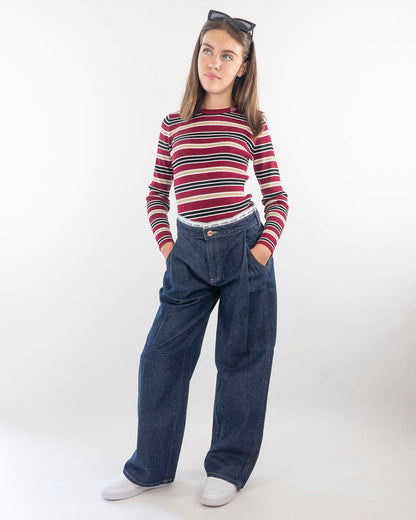 Jeans gamba larga con pences GUESS