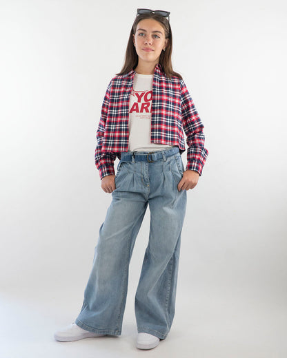 Jeans largo con pinces e cintura I DO