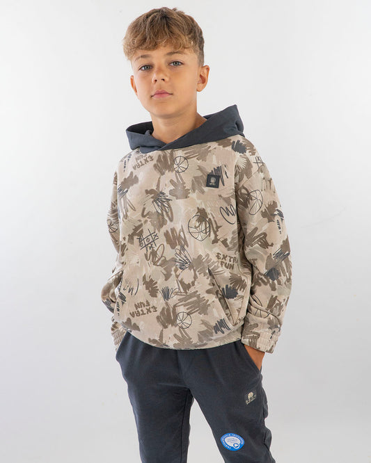 Felpa a peso medio camouflage con cappuccioMAYORAL