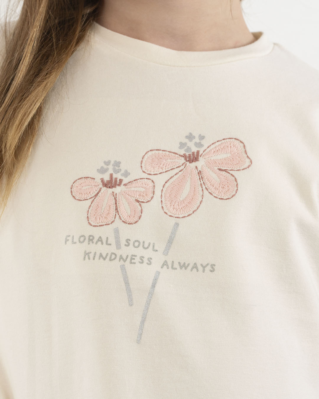 T-shirt manica lunga con fiore ricamato MAYORAL