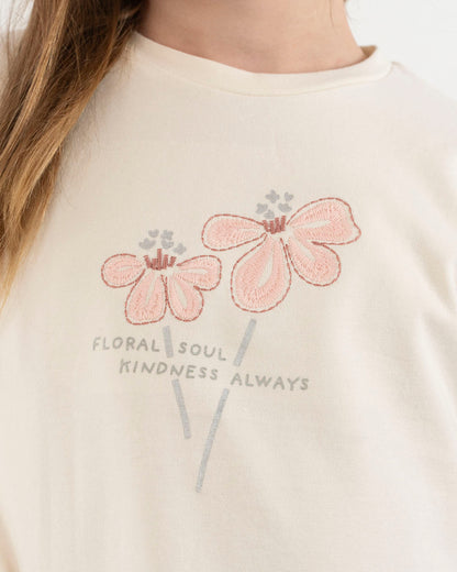 T-shirt manica lunga con fiore ricamato MAYORAL