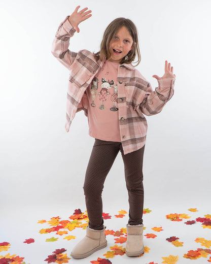 Camicia felpata pied de poule