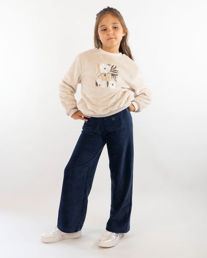 Pullover in pelo con fiori e pailettes MAYORAL