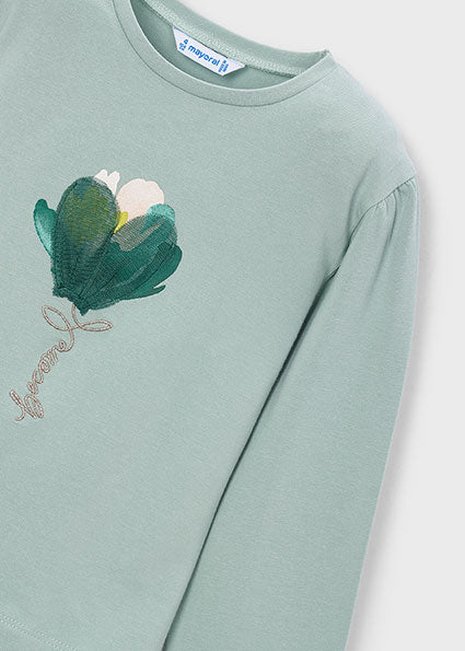 T-shirt con fiore in retina art.4.033-010 MAYORAL