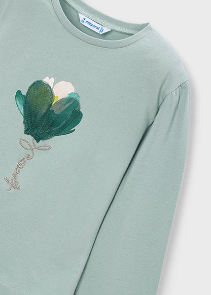 T-shirt con fiore in retina art.4.033-010 MAYORAL