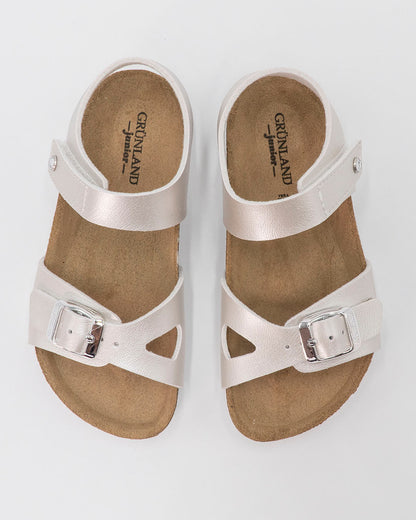 Sandalo perlaceo con sottopiede in pelle GRUNLAND