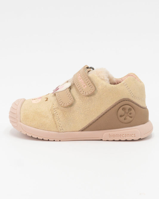 Scarpe primipassi dorate con faccina BIOMECANICS