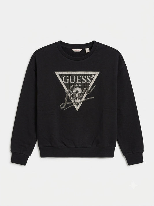 Felpa felpata con strass J6BQ20 K8007-JBLK GUESS