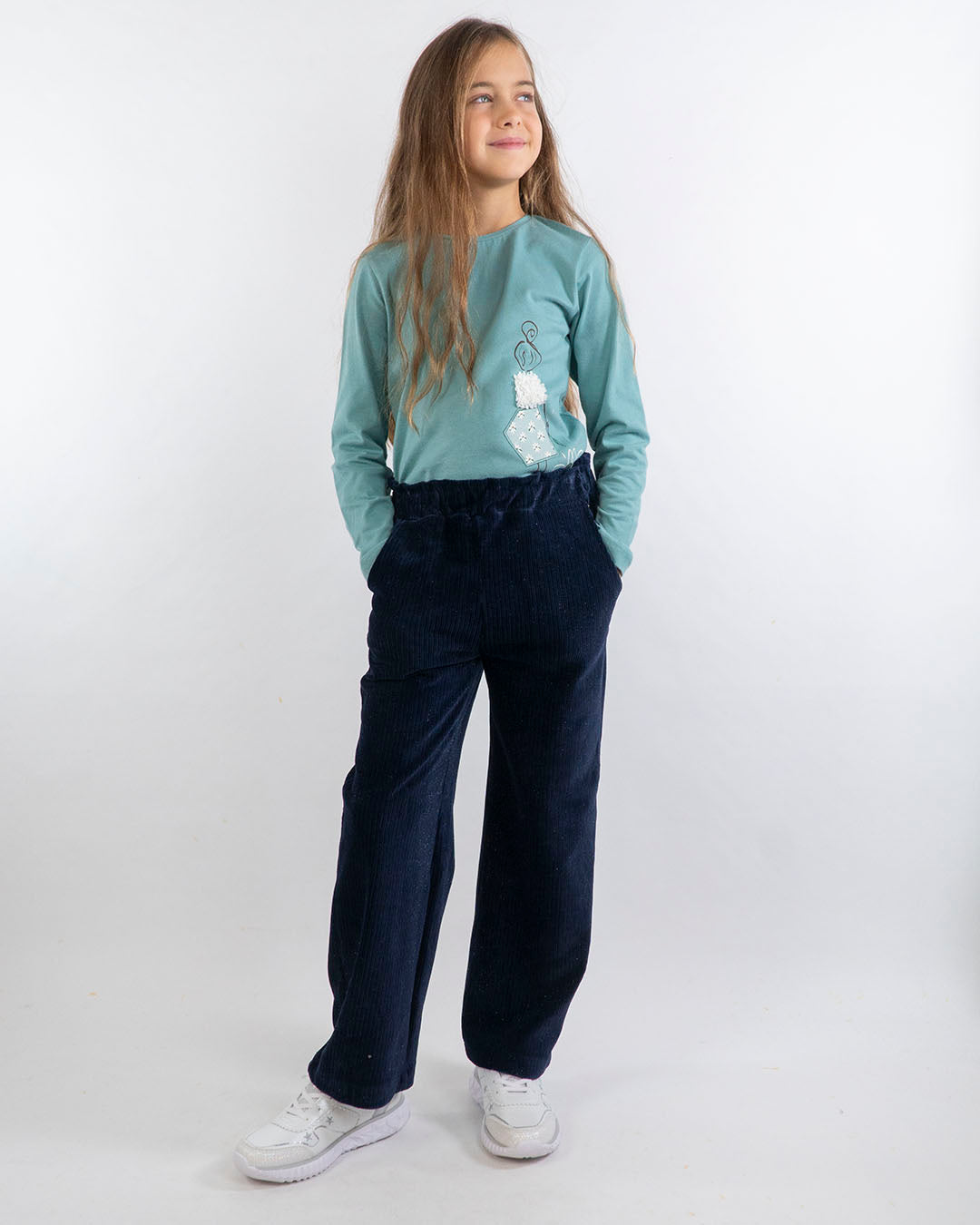 Pantaloni  in velluto rigato con lurex MAYORAL