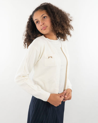 Cardigan corto con zip e taschine KOCCA