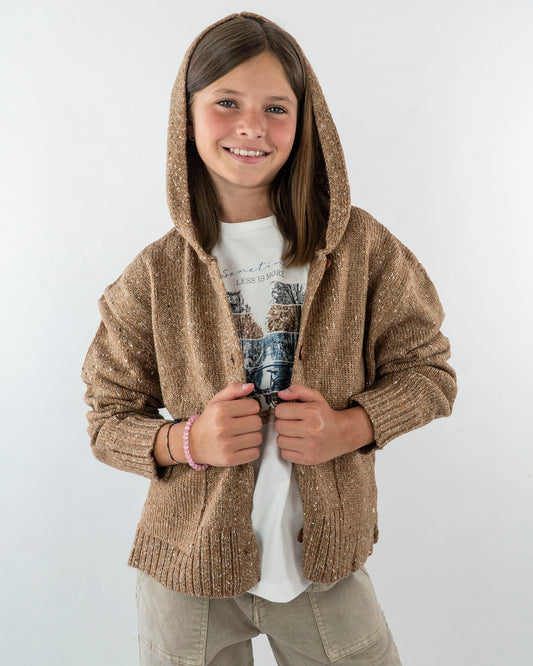 Cardigan in maglia melange con cappuccio MAYORAL