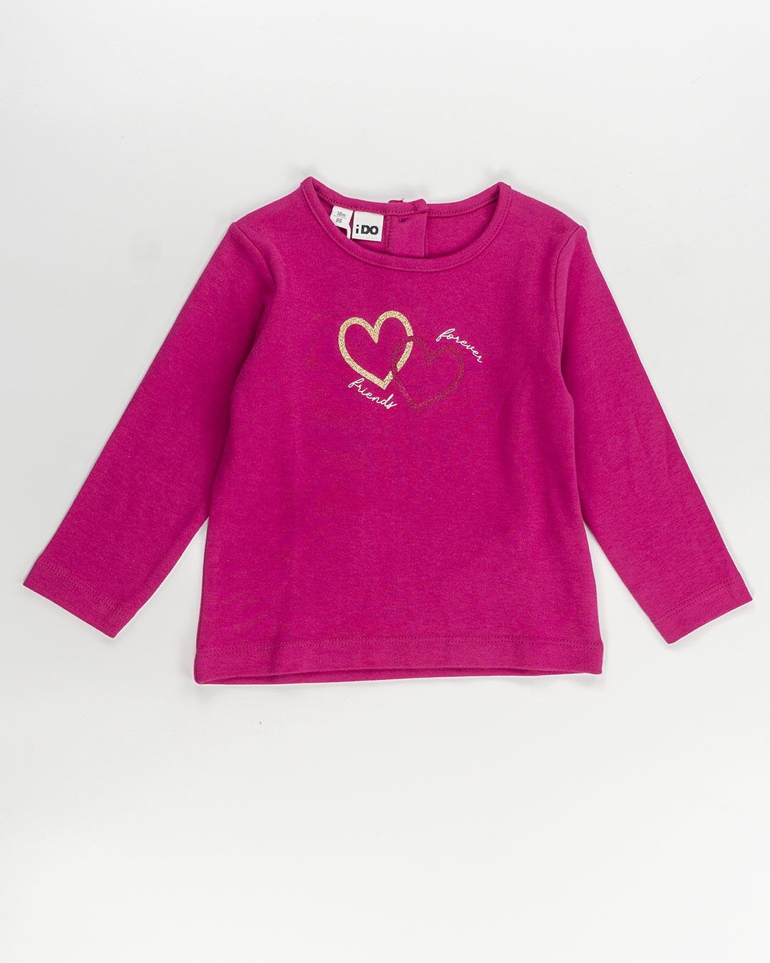 T-shirt manica lunga con cuori glitterati I DO