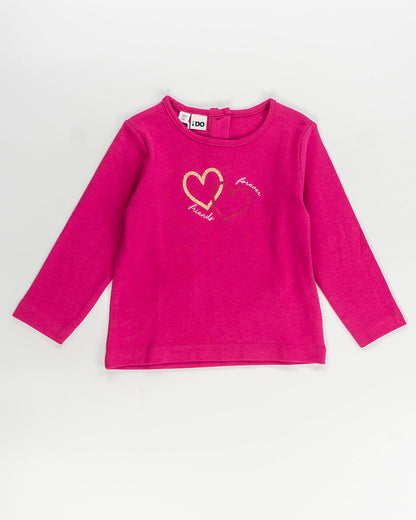 T-shirt manica lunga con cuori in lurex I DO