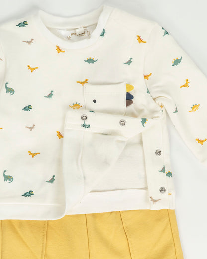 Completo 2 pz. felpato con dinosauri MAYORAL