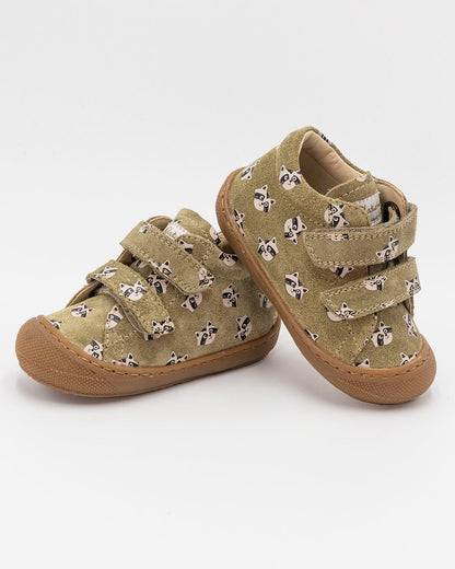 Scarpe primipassi con stampa procione NATURINO