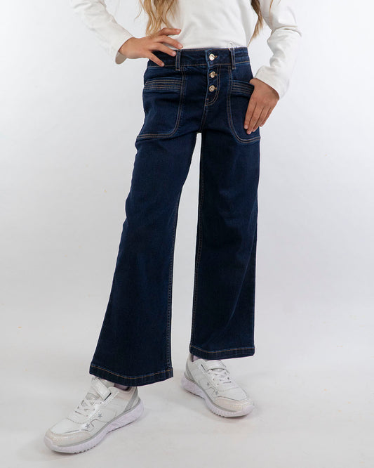 Jeans largo con cuciture a contrasto MAYORAL