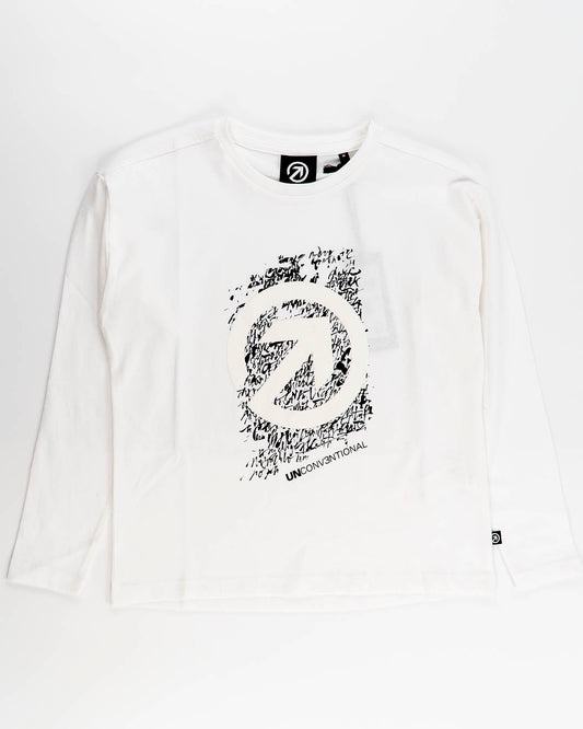 T-shirt manica lunga con grafica nera MELBY