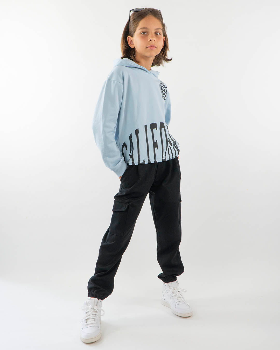 Pantaloni cargo in tessuto elasticizzato