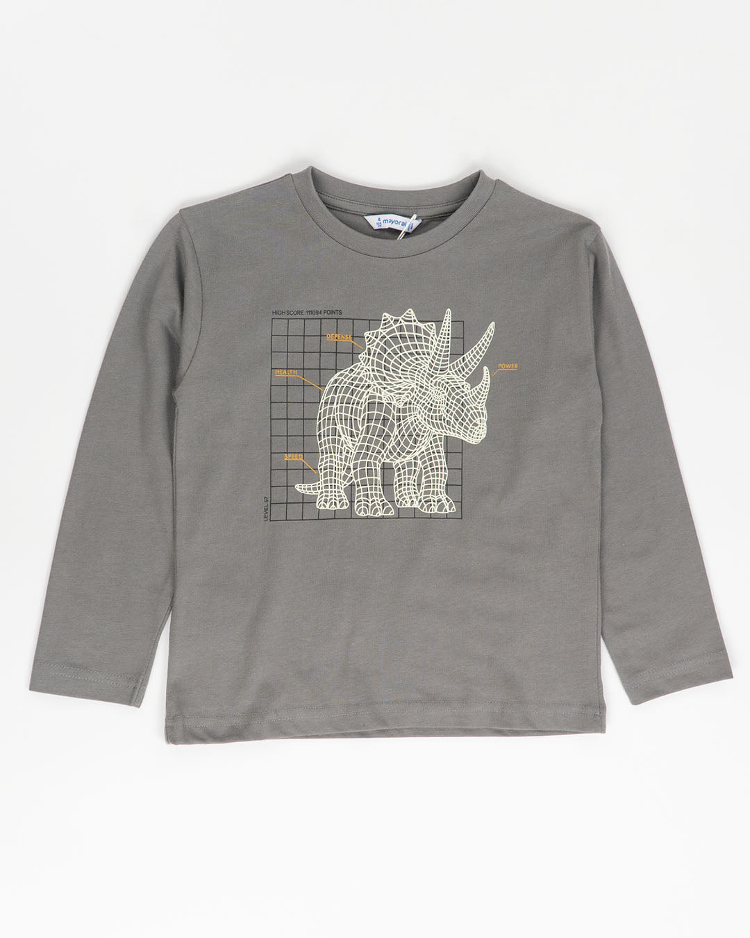 T-shirt con triceratopo che brilla al buio MAYORAL