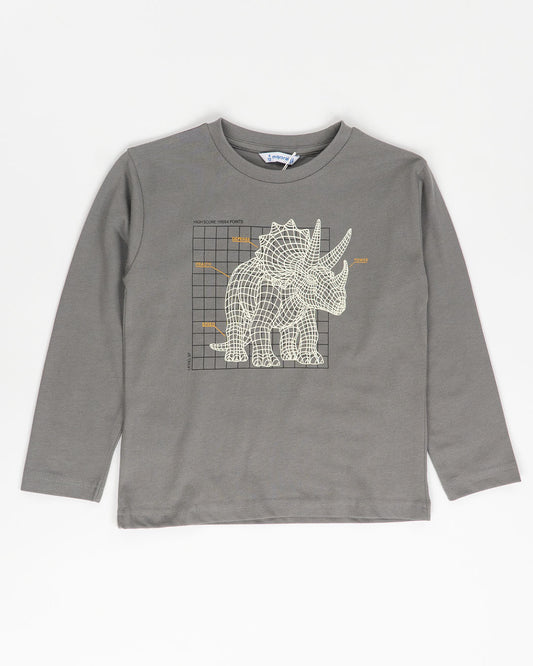 T-shirt con triceratopo che brilla al buio MAYORAL