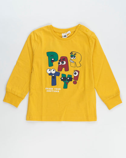 T-shirt manica lunga con scritta colorata I DO