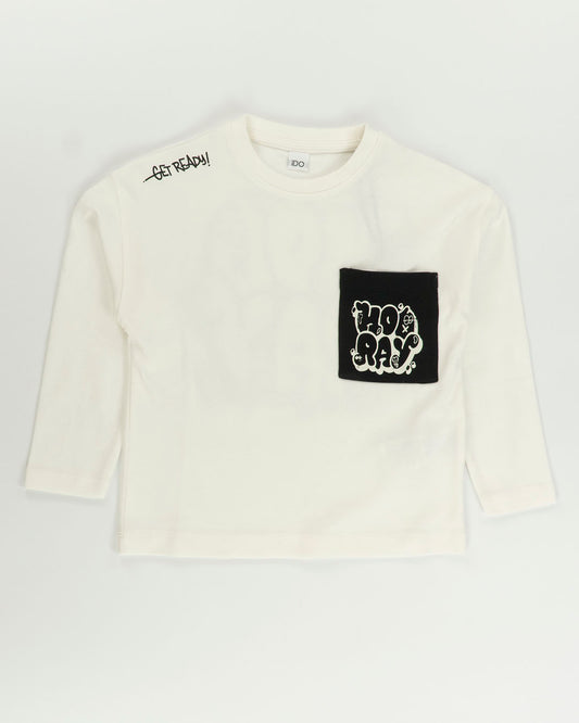 T-shirt oversize con taschino e stampa dietro I DO