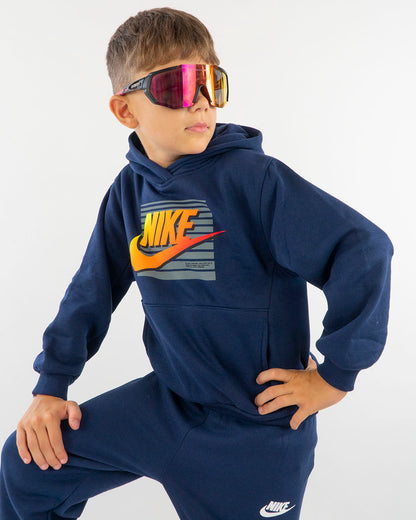 Tuta 2 pz. felpata con scritta sfumata NIKE