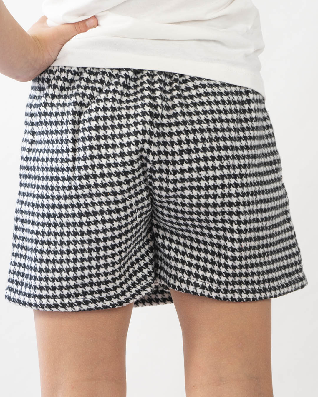 Shorts pied de poule con finta gonna