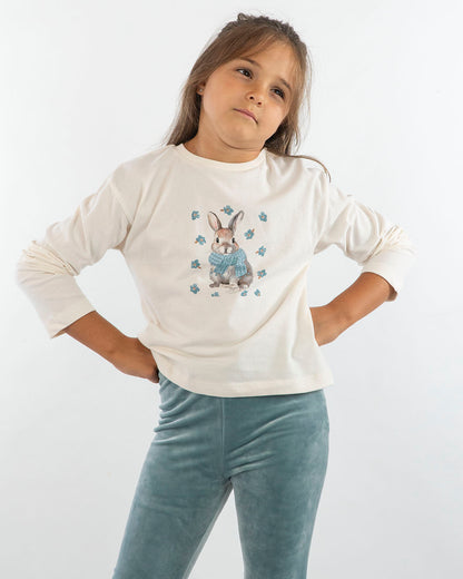 T-shirt con coniglietto e fiorellini MAYORAL