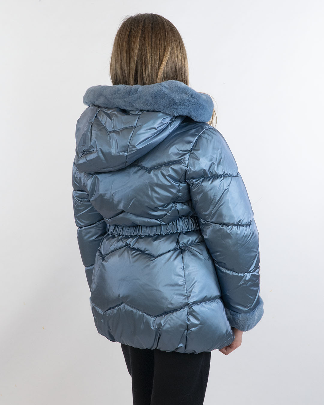 Giaccone metallizzato foderato con cintura MAYORAL