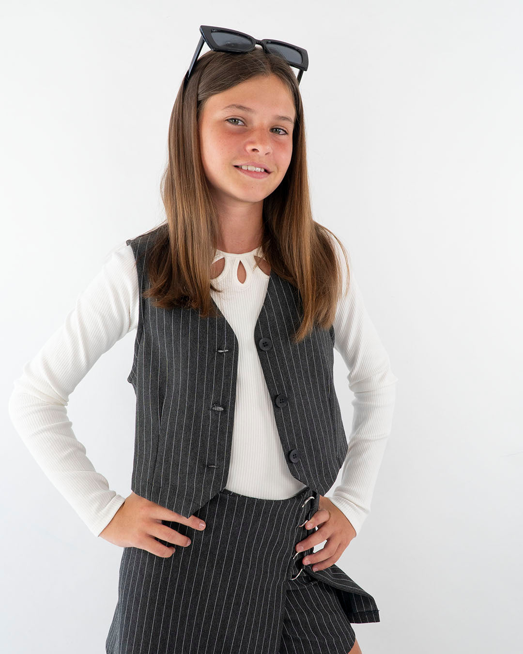 Gilet elasticizzato gessato MAYORAL