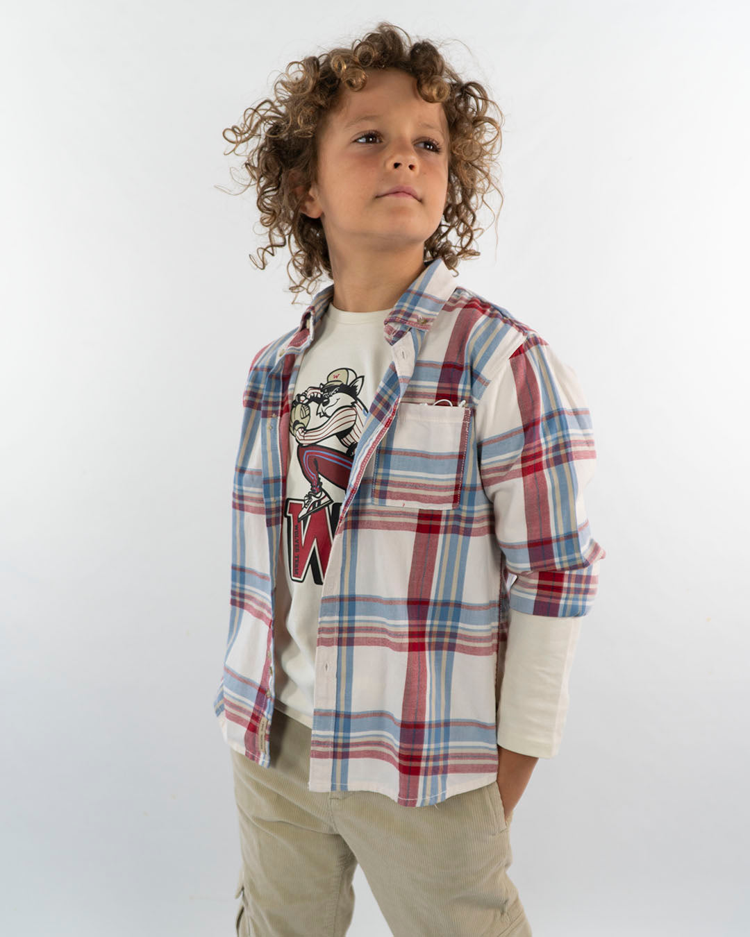 Camicia a quadri con taschino MAYORAL