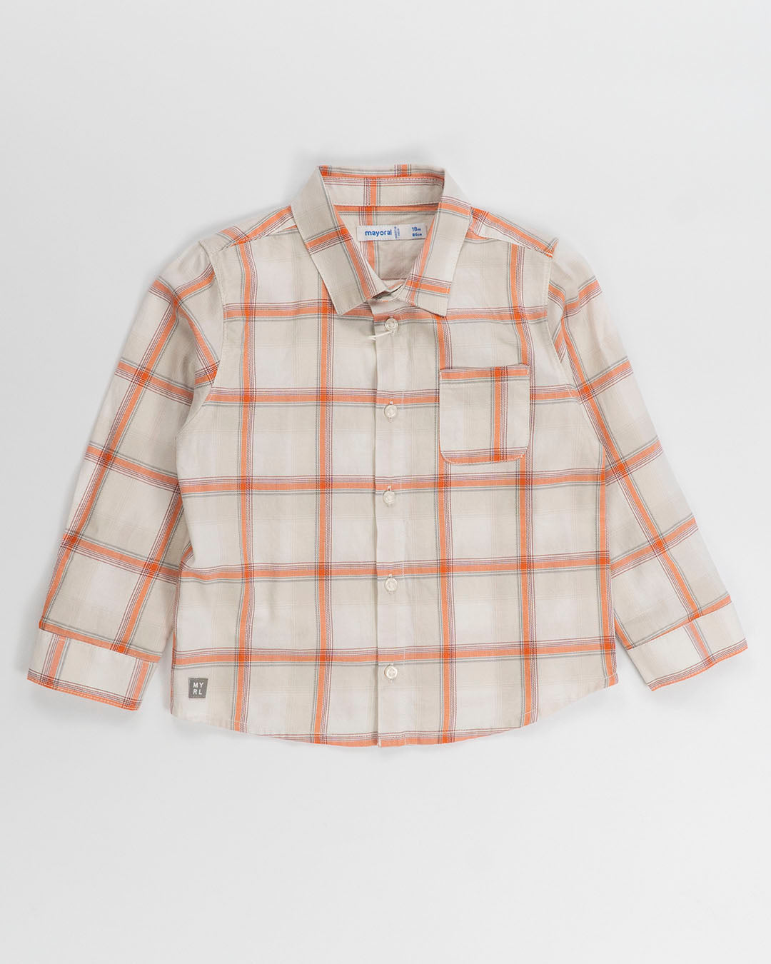 Camicia a quadri arancioni MAYORAL