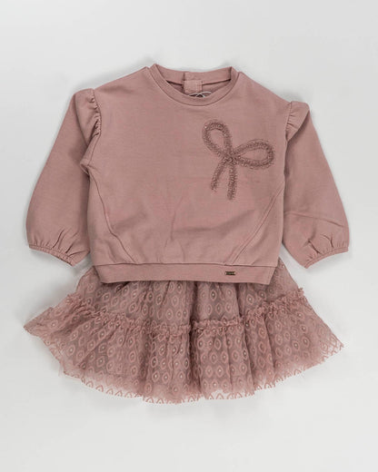 Completo 2 pz con gonna in tulle ricamata  MAYORAL