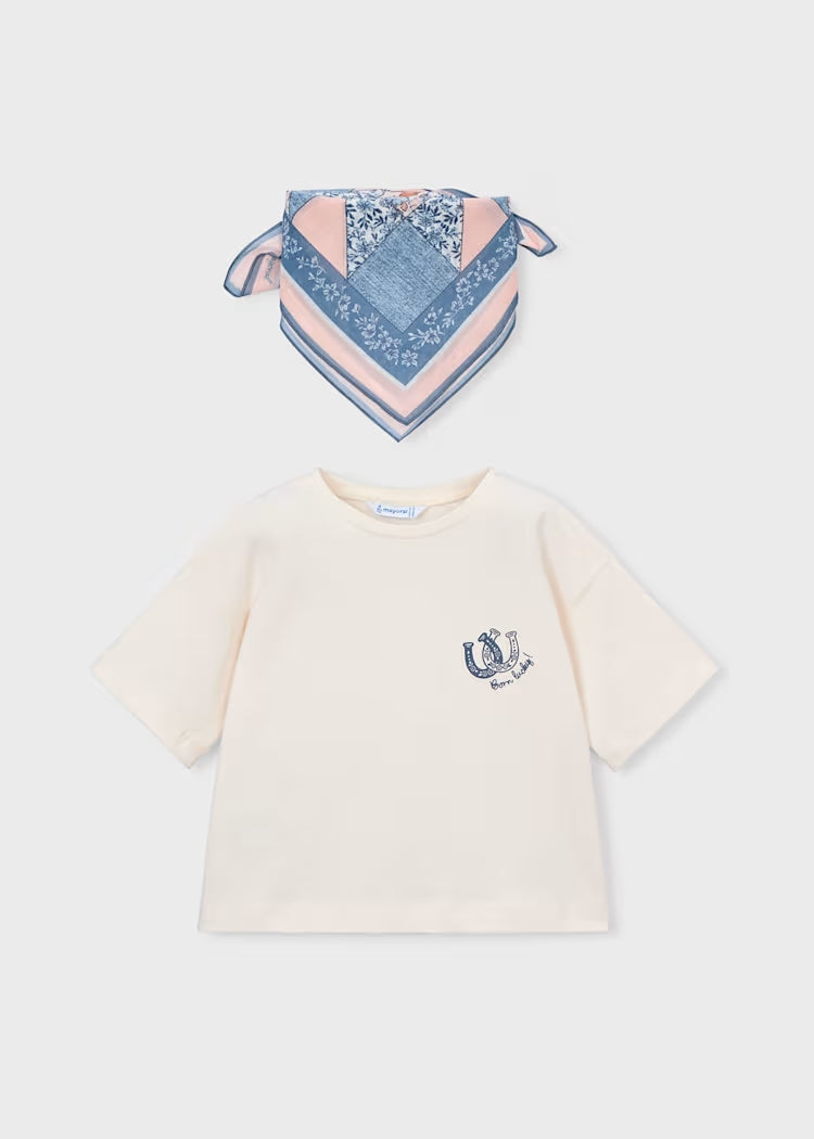 T-shirt corta + bandana fiorata MAYORAL