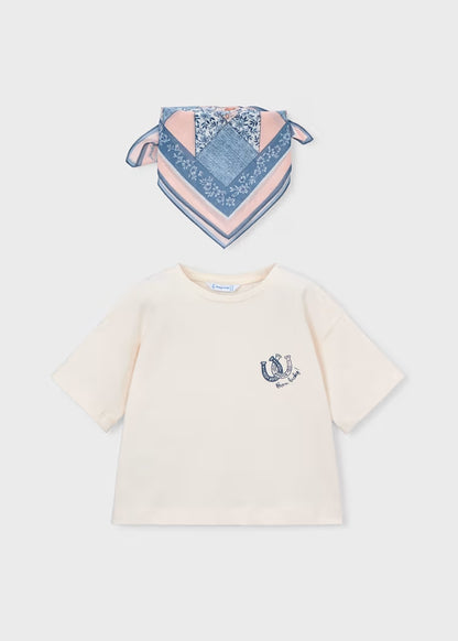 T-shirt corta + bandana fiorata MAYORAL