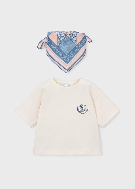 T-shirt corta + bandana fiorata MAYORAL