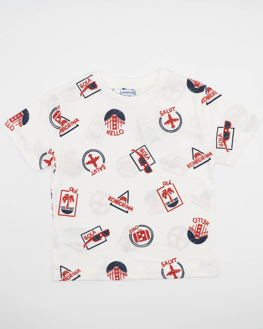 T-shirt manica corta con stampa saluti